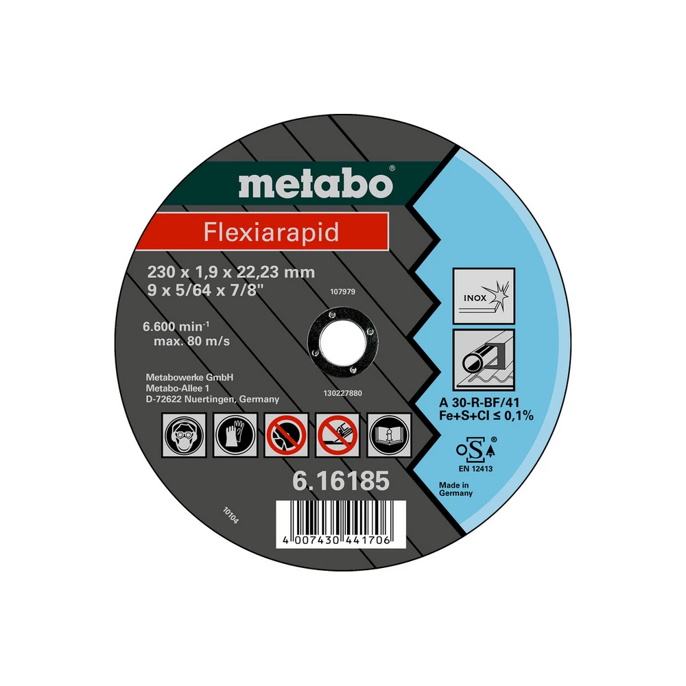 Metabo Flexiarapid 105x1,6x16,0 Inox, Trennscheibe, gerade Ausführung #616180000