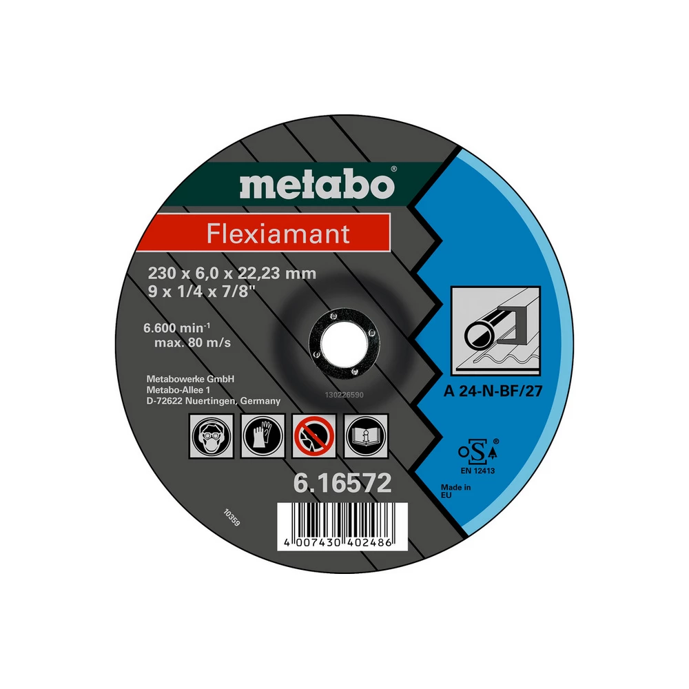 Metabo Flexiamant 115x6,8x22,23 Stahl, Schruppscheibe, gekröpfte Ausführung #616725000
