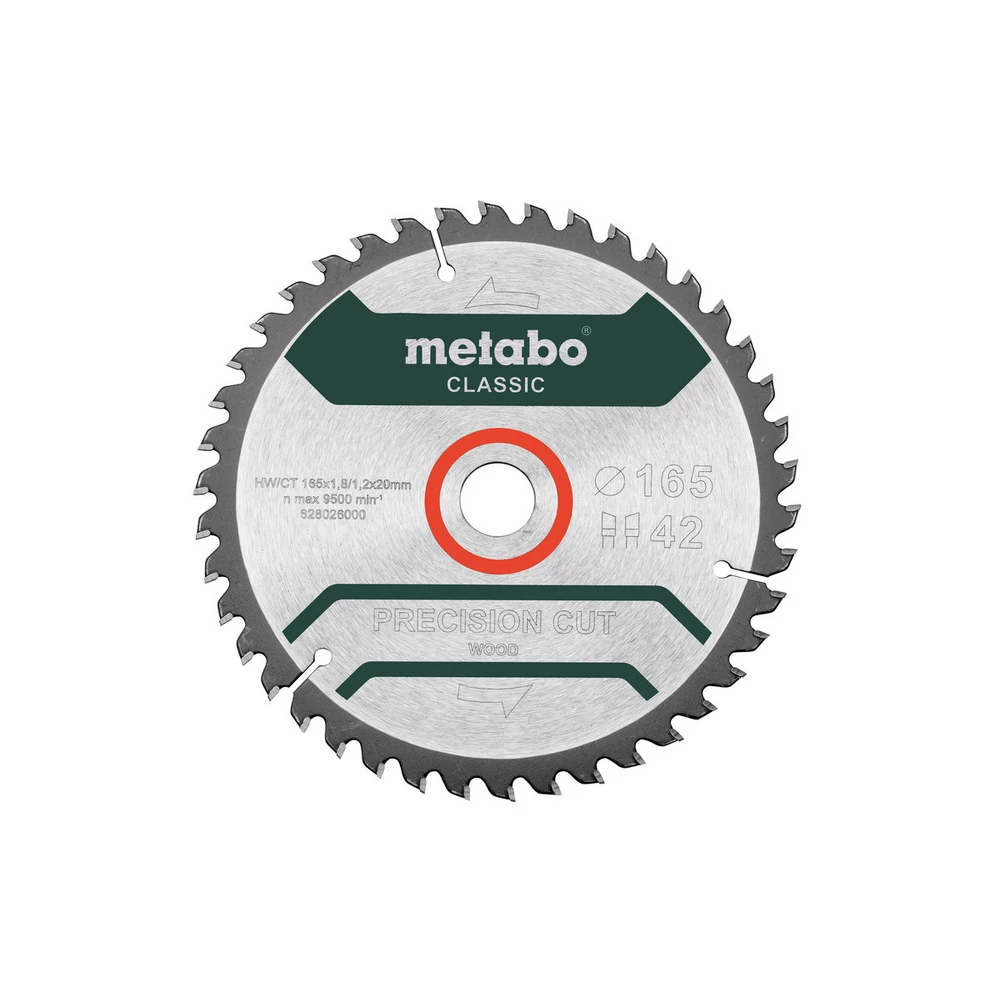 Metabo Sägeblatt precision cut wood - classic, 165x1,8/1,2x20 Z42 WZ 5° /B #628027000 